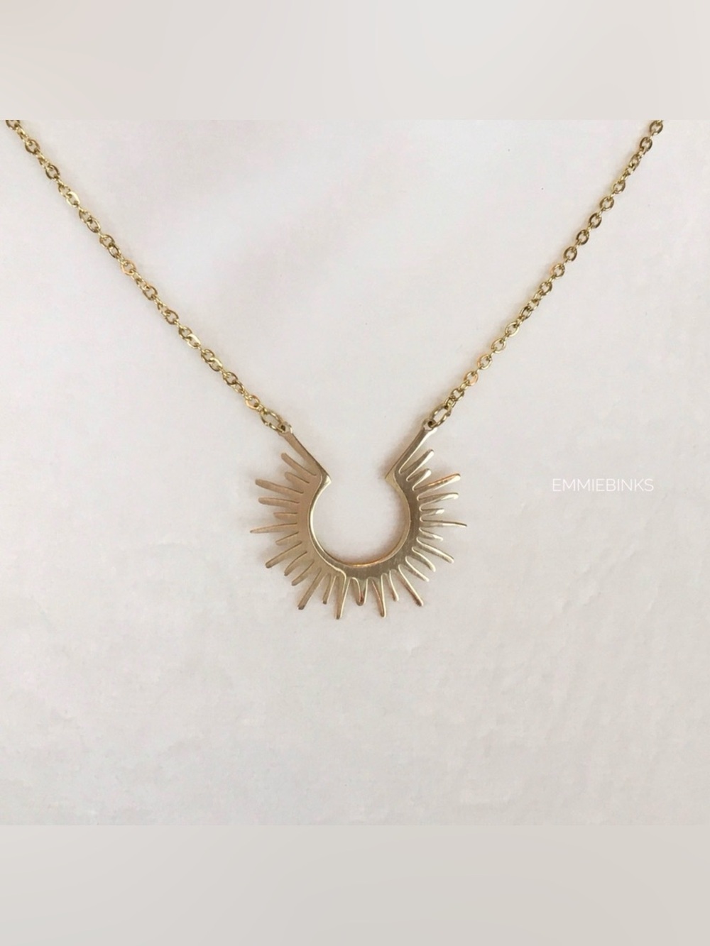 New Anthro Rays of Sunshine Sun Burst Boho Pendant Necklace ~ Golden Rays Silver - Picture 9 of 16